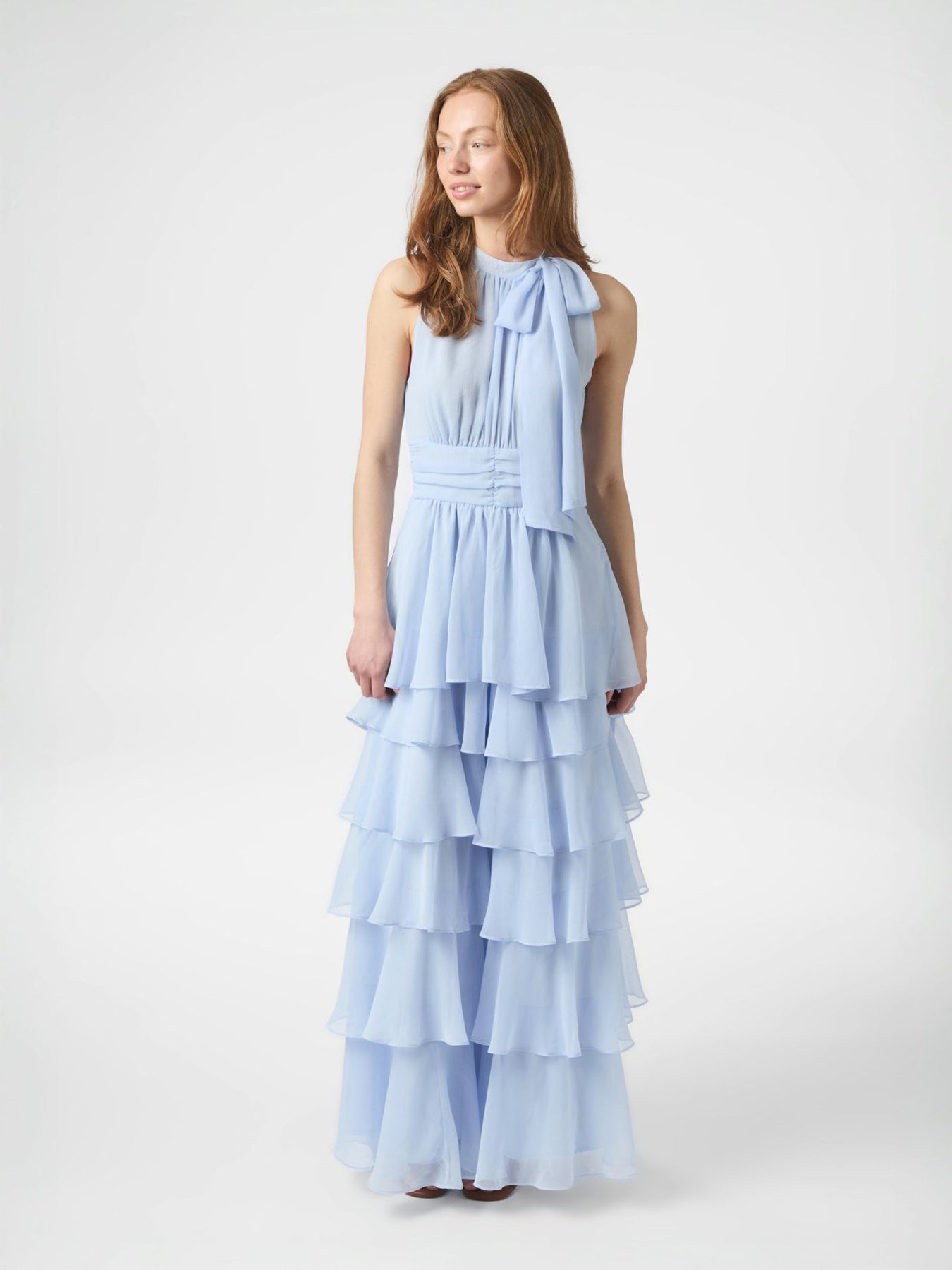 Neo Noir - Kjoler - Marli Solid Chiffon Dress - Light Blue