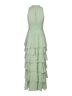Marli Solid Chiffon Dress - Light Green
