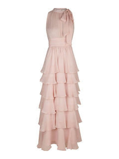 Marli Solid Chiffon Dress - Rose