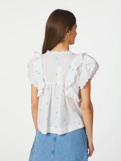 Jayla Embroidery Top - White