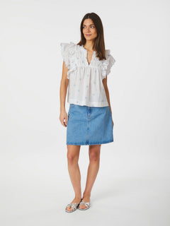 Jayla Embroidery Top - White