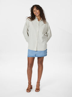 Dalma Crepe Stone Shirt - Brown