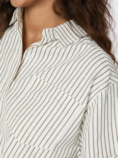 Dalma Crepe Stone Shirt - Brown