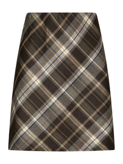 Lunna Check Skirt - Brown