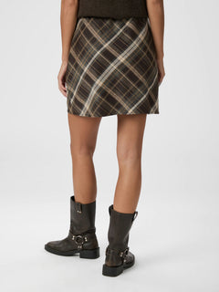 Lunna Check Skirt - Brown