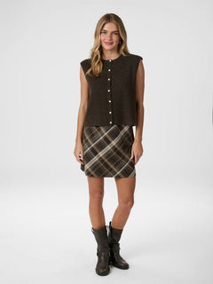 Lunna Check Skirt - Brown