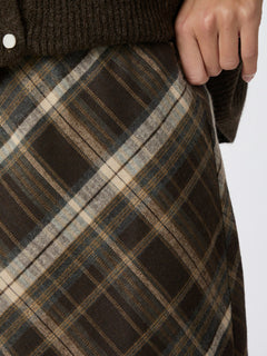 Lunna Check Skirt - Brown