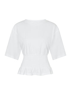 Dray Boxy Smock Tee - White