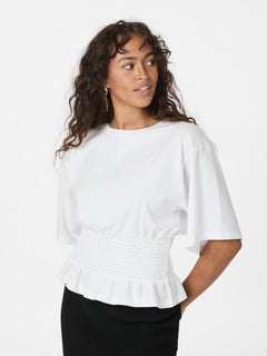 Dray Boxy Smock Tee - White