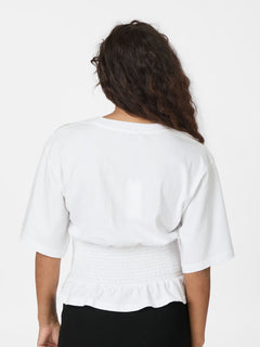 Dray Boxy Smock Tee - White