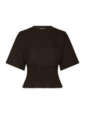 Dray Boxy Smock Tee - Dark Brown