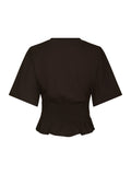 Dray Boxy Smock Tee - Dark Brown