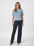 Rosia Denim Emb Top - Light Blue