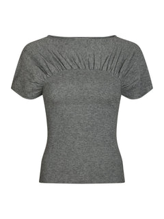 Anthea Knit Top - Dark Grey Melange