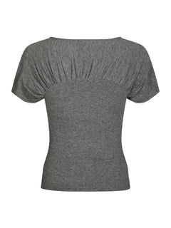 Anthea Knit Top - Dark Grey Melange
