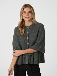 Josei Double Knit Cape - Grey