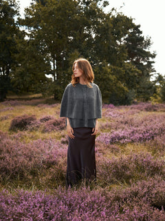 Josei Double Knit Cape - Grey