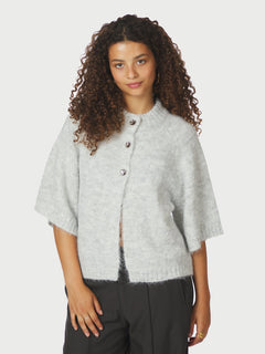 Benuta Fluffy Knit Cardigan - Light Grey Melange