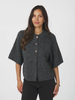 Benuta Fluffy Knit Cardigan - Antracit Melange