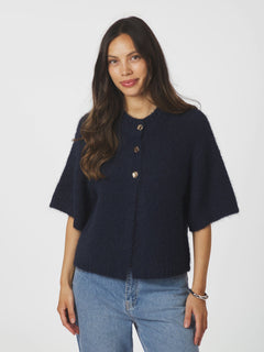 Benuta Fluffy Knit Cardigan - Navy