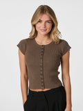 Todda Knit Tee - Brown Melange