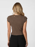 Todda Knit Tee - Brown Melange