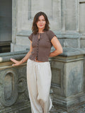 Todda Knit Tee - Brown Melange