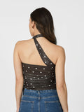 Torinti Mesh Dot Top - Brown