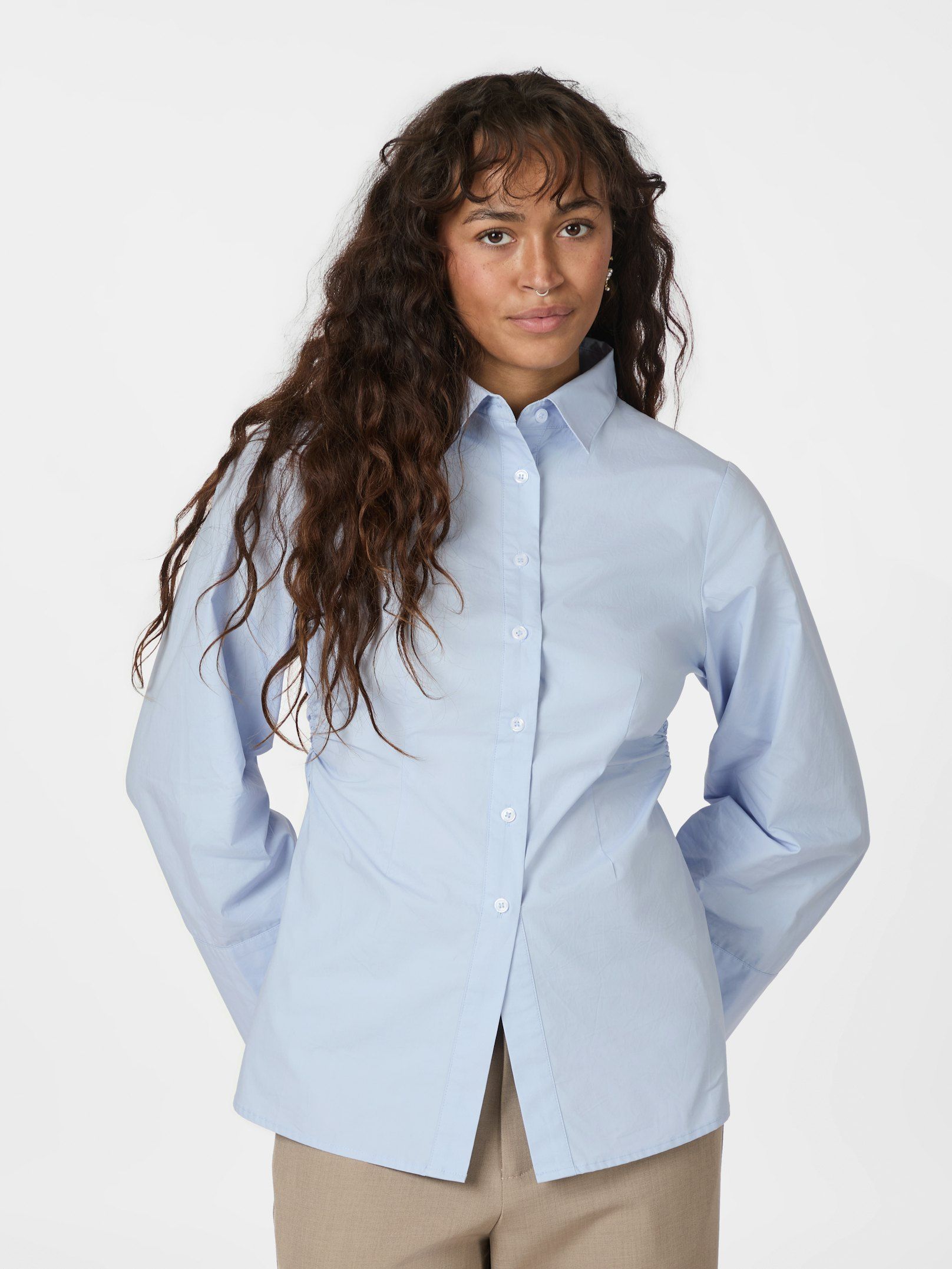 Caroli Poplin Shirt - Light Blue