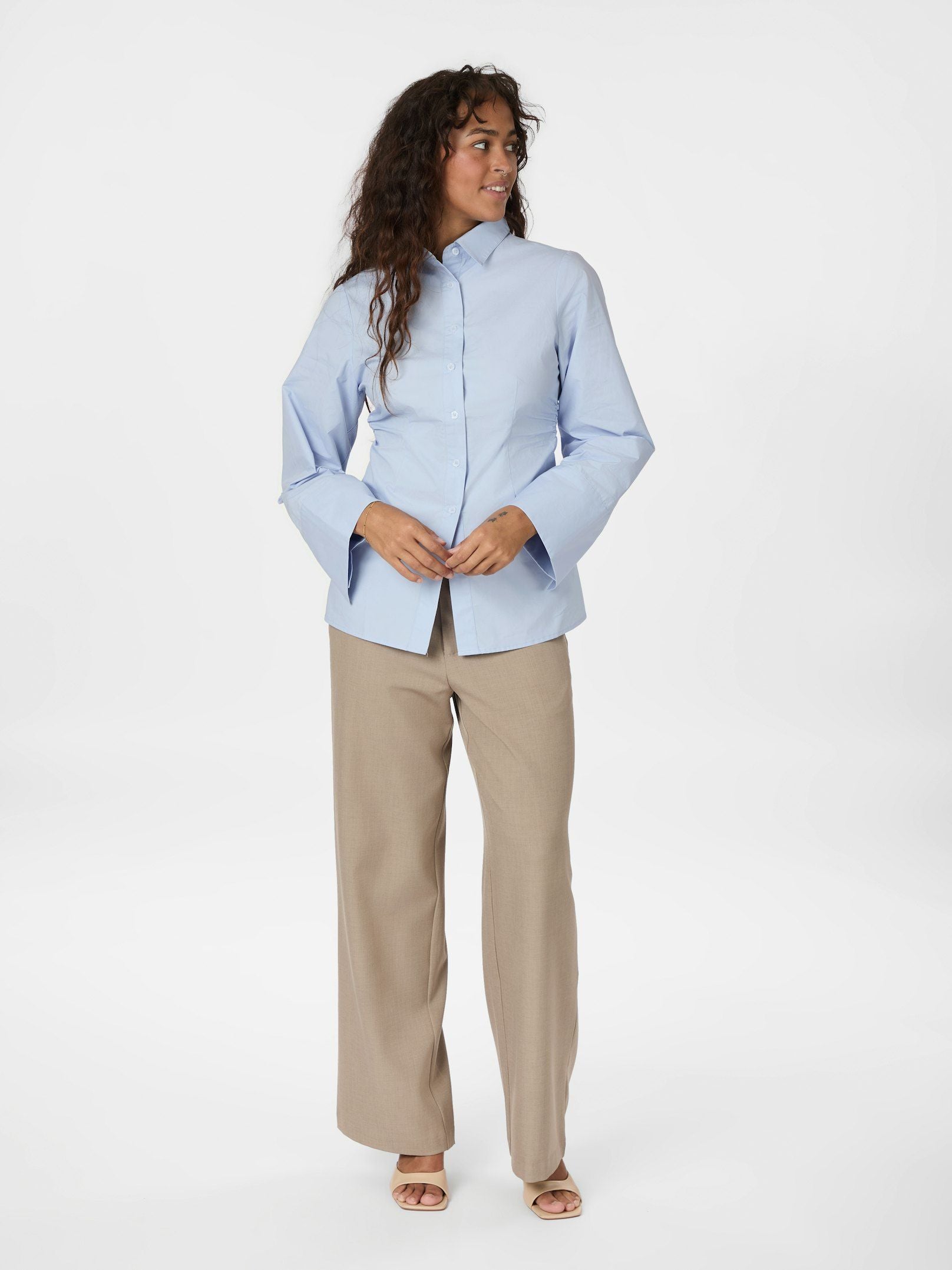 Caroli Poplin Shirt - Light Blue