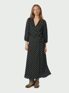 Malinga Dot Dress - Black