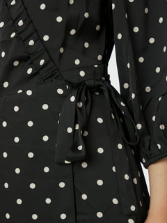 Malinga Dot Dress - Black