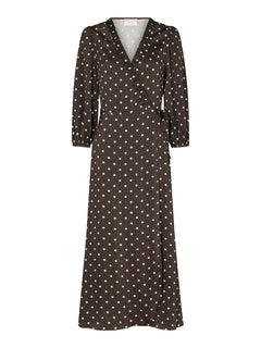 Malinga Dot Dress - Dark Brown
