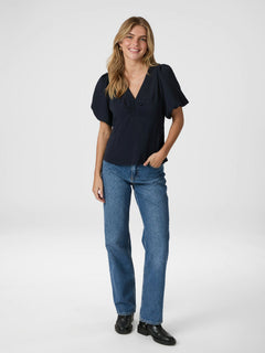 Irina Structure Blouse - Navy