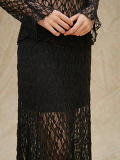 Mariya Lace Skirt - Black