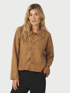 Nilo Faux Suede Jacket - Cognac