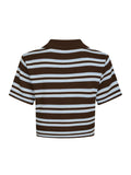 Mulann Polo Knit Blouse - Dark Brown