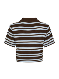 Mulann Polo Knit Blouse - Dark Brown