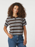 Mulann Polo Knit Blouse - Dark Brown