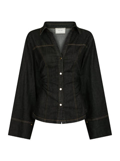 Rabia Denim Shirt - Black