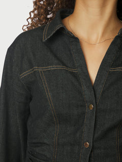 Rabia Denim Shirt - Black