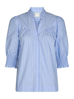 Diana Stripy Stone Blouse - Light Blue