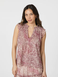 Izar Blur Graphic Top - Evening Rose