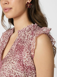 Izar Blur Graphic Top - Evening Rose
