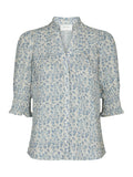 Diana Misty Floral Blouse - Blue