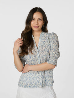 Diana Misty Floral Blouse - Blue