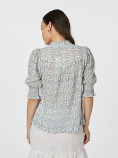 Diana Misty Floral Blouse - Blue