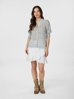 Diana Misty Floral Blouse - Blue