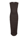 Corilina Solid Mesh Dress - Brown