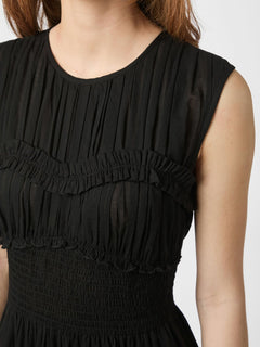 Myrna S Voile Dress - Black